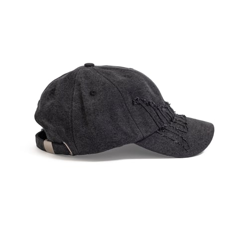 HODDLE DENIM APPLIQUE CAP BLACK