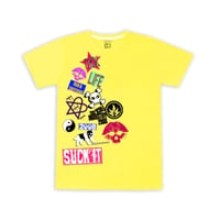 FUCK THIS INDUSTRY STICKER  TEE YELLOW