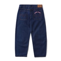 CASH ONLY LOGO BAGGY DENIM JEANS RAW INDIGO