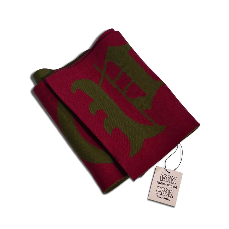 IGGY X PROV SCARF GREEN/BURGUNDY | PROV ONLINE IGGY X PROV SCARF GREEN/BURGUNDY | PROV ONLINE