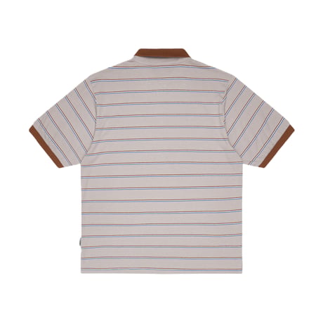 SEX HIPPIES SPLIT STRIPE POLO SHIRT GREY / BLUE