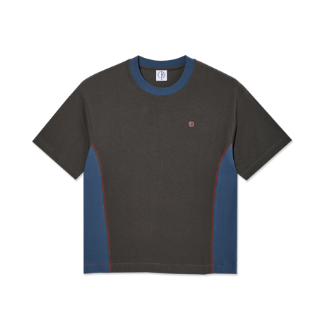 POLAR SKATE CO. SURF PANEL TEE DIRTY BLACK / GREY BLUE
