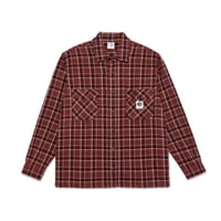 POLAR SKATE CO. MIKE FLANNEL LS SHIRT OXBLOOD CHECK