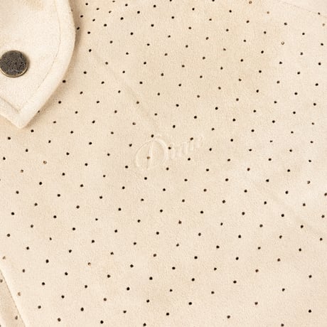 DIME PERFORATED FAUX SUEDE JACKET TAN