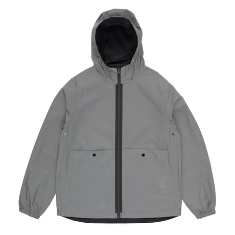 POP TRADING COMPANY REVERSIBLE TECH JACKET ANTHRACITE / REFLECTIVE