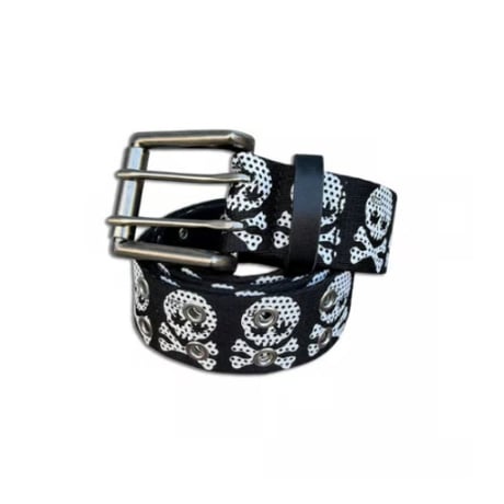 FUCK THIS INDUSTRY POLKA SKULL GROMMET BELT
