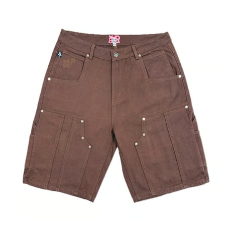 STARTEAM DOUBLE KNEE SEAM JEAN SHORTS BROWN