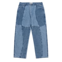 DIME BLOCKED RELAXED DENIM PANTS BLUE WASHED