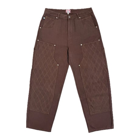 STAR TEAM CROSS STITCH DOUBLE KNEE JEANS BROWN
