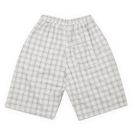 YARDSALE CHECK WAFFLE SHORTS LIGHT GREY