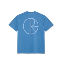 POLAR SKATE CO. STROKE LOGO CONTRAST TEE FRENCH BLUE