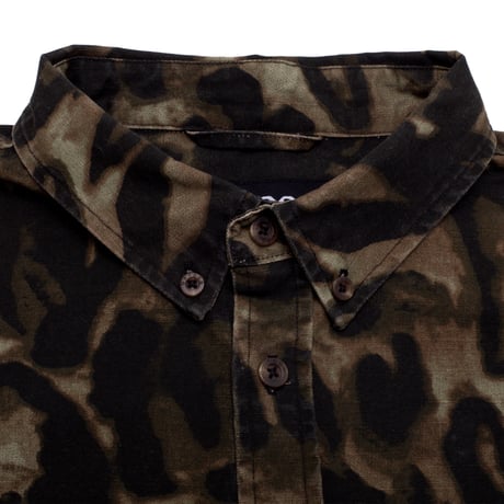 GX1000 LONG SLEEVE BUTTON DOWN BROWN LEOPARD CAMO