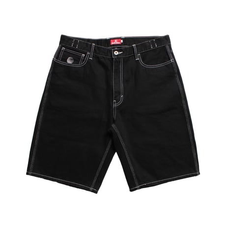 HELLRAZOR BAGGIE COLOR DENIM SHORTS BLACK