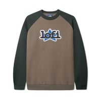 LO-FI STAR LOGO CREWNECK UMBER/DARK GREEN