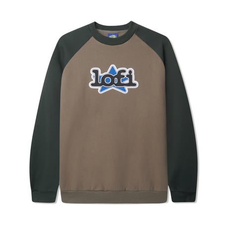LO-FI STAR LOGO CREWNECK UMBER/DARK GREEN
