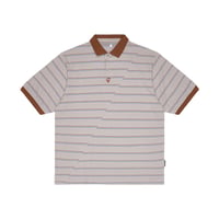 SEX HIPPIES SPLIT STRIPE POLO SHIRT GREY / BLUE