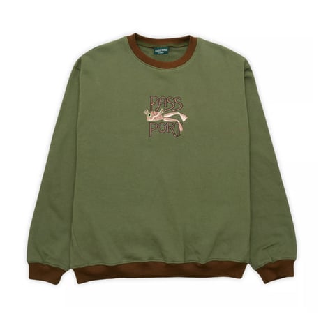 PASSPORT FROG LURE ORGANIC FLEECE SWEATER DARK OLIVE