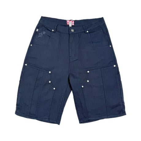 STARTEAM DOUBLE KNEE SEAM JEAN SHORTS NAVY