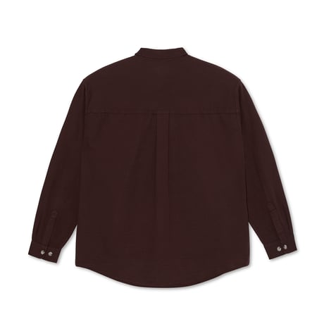 POLAR SKATE CO. MITCHELL HERRINGBONE L/S SHIRT WINE