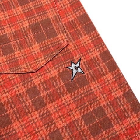 CARPET COMPANY C-STAR PLAID DENIM PANTS BROWN