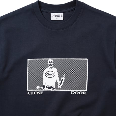 CLOSE DOOR GOD TEE NAVY