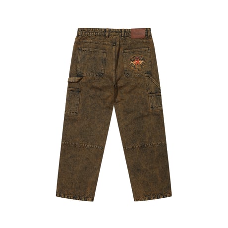 HELAS BRONY UTILITY JEANS PANTS WASHED BROWN