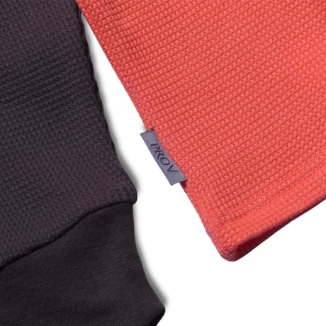 PROV WAFFLE RAGLAN THERMAL ORANGE/BROWN