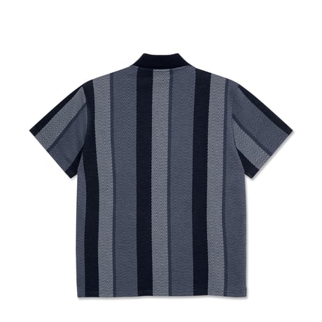POLAR SKATE CO. HERRINGBONE JACQUES POLO SHIRT BLUE