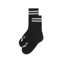 POLAR SKATE CO. RIB SOCKS HAPPY SAD BLACK / HEATHER GREY