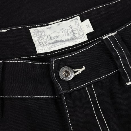DIME RELAXED DENIM PANTS BLACK (CONTRAST STITCH)