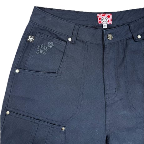 STARTEAM DOUBLE KNEE SEAM JEAN SHORTS NAVY