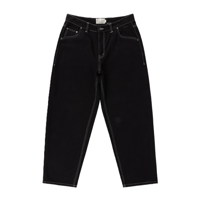 DIME BAGGY DENIM PANTS BLACK (CONTRAST STITCH)