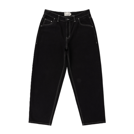 DIME BAGGY DENIM PANTS BLACK (CONTRAST STITCH)
