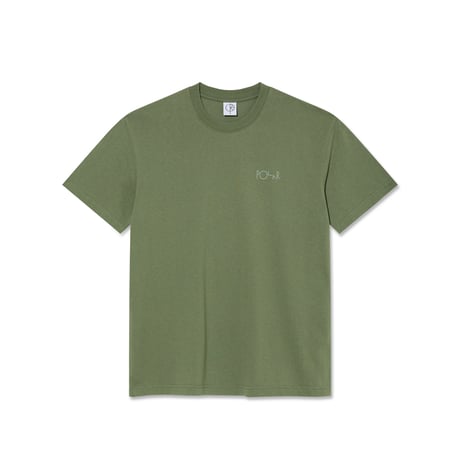POLAR SKATE CO. STROKE LOGO CONTRAST TEE MOSS GREEN