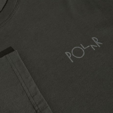 POLAR SKATE CO. STROKE LOGO STEVE LS TEE  DIRTY BLACK