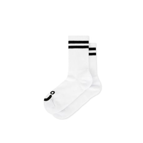 POLAR RIB HAPPY SAD SOCKS WHITE