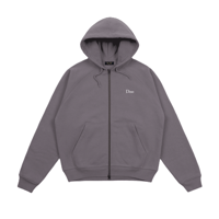DIME CLASSIC SMALL LOGO ZIP HOODIE CHARCOAL GRAPE