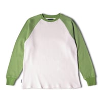 PROV WAFFLE RAGLAN THERMAL CREAM/GREEN