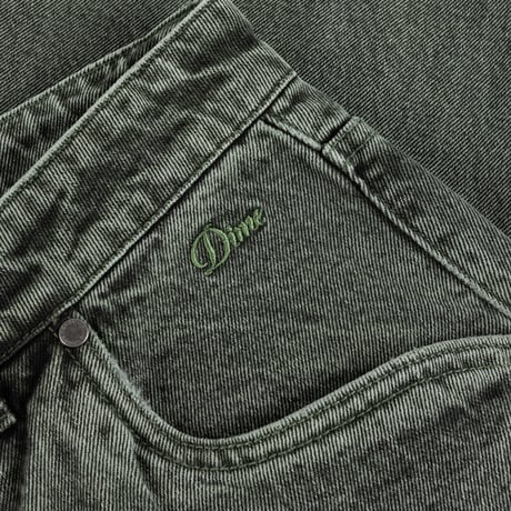 DIME BAGGY DENIM PANTS OVERDYED GREEN