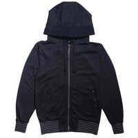 NIGHT WEAR SPORTS CLUB PIN STRIPE RIB TRUCK ZIP BLACK
