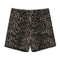 GRAND COLLECTION REVERSIBLE FLEECE LEOPARD SHORT