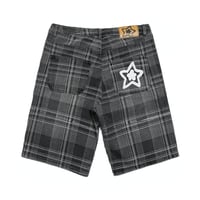 STARTEAM PLAID STAR JEANS SHORTS BLACK