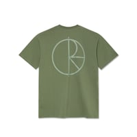 POLAR SKATE CO. STROKE LOGO CONTRAST TEE MOSS GREEN