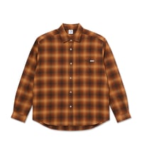 POLAR SKATE CO. MITCHELL LS SHIRT SHADOW CHECK CARAMEL