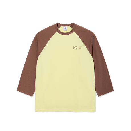 POLAR SKATE CO. 3/4 SLEEVE TEE CINNAMON / LIGHT YELLOW