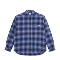 POLAR SKATE CO. MITCHELL LS SHIRT SHADOW CHECK BLUE