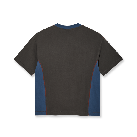 POLAR SKATE CO. SURF PANEL TEE DIRTY BLACK / GREY BLUE