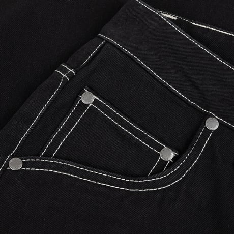 DIME RELAXED DENIM PANTS BLACK (CONTRAST STITCH)