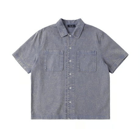 DIME STONEWASH BUTTON UP GRAY BLUE