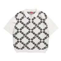 HELLRAZOR H CHAIN POLO KNIT WHITE